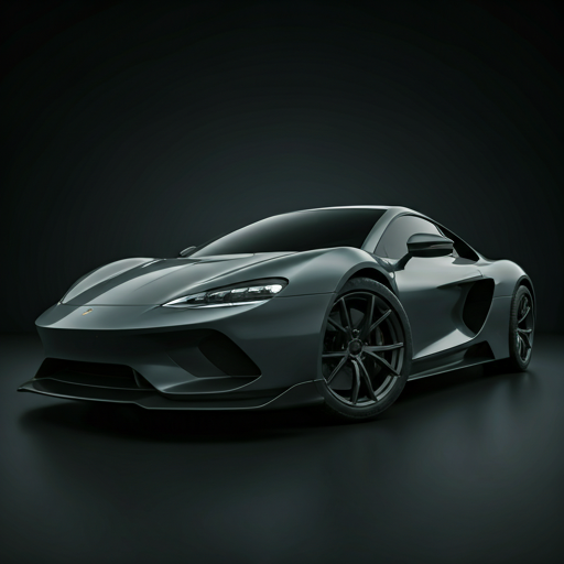 Black hypercar in low light